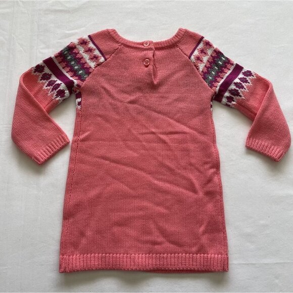 NEW Crazy8 Coral Pink Knit Sweater Dress Size 18-24 Months - Picture 5 of 5